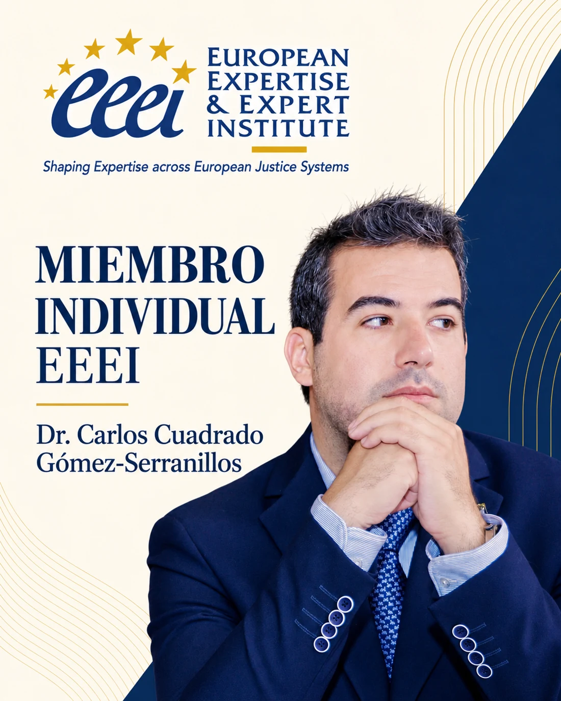 Tarjeta de Carlos Cuadrado: miembro individual del European Expertise and Expert Institute.