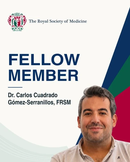 Tarjeta de Carlos Cuadrado: Fellow Member de la Royal Society of Medicine.
